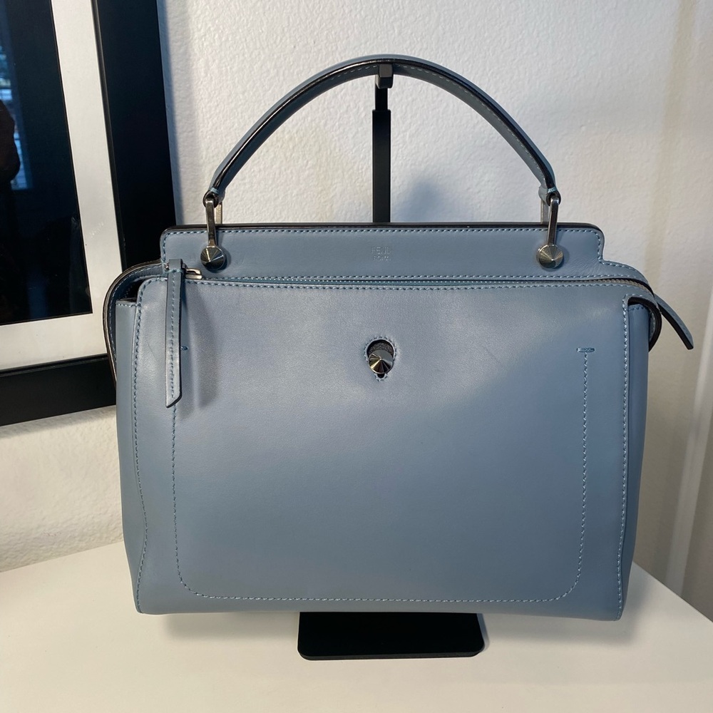 FENDI Dotcom Calfskin Leather Satchel & Pouch Resort 2016 COA